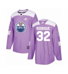 Youth Edmonton Oilers #32 Olivier Rodrigue Authentic Purple Fights Cancer Practice Hockey Jersey