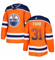 Men's Adidas Edmonton Oilers #31 Grant Fuhr Authentic Orange Drift Fashion NHL Jersey