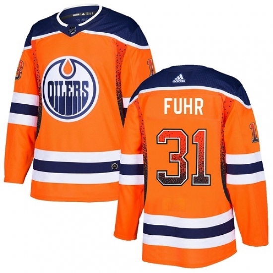 Men's Adidas Edmonton Oilers #31 Grant Fuhr Authentic Orange Drift Fashion NHL Jersey Men's Adidas Edmonton Oilers #31 Grant Fuhr Authentic Orange Drift Fashion NHL Jersey