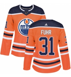 Women's Adidas Edmonton Oilers #31 Grant Fuhr Authentic Orange Home NHL Jersey Women's Adidas Edmonton Oilers #31 Grant Fuhr Authentic Orange Home NHL Jersey