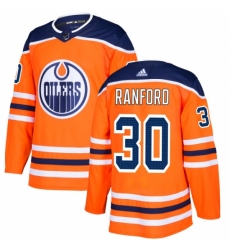 Youth Adidas Edmonton Oilers #30 Bill Ranford Authentic Orange Home NHL Jersey