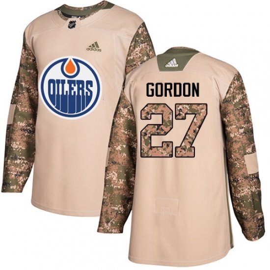 Men's Adidas Edmonton Oilers #27 Boyd Gordon Authentic Camo Veterans Day Practice NHL Jersey Men's Adidas Edmonton Oilers #27 Boyd Gordon Authentic Camo Veterans Day Practice NHL Jersey