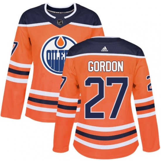 Women's Adidas Edmonton Oilers #27 Boyd Gordon Authentic Orange Home NHL Jersey Women's Adidas Edmonton Oilers #27 Boyd Gordon Authentic Orange Home NHL Jersey