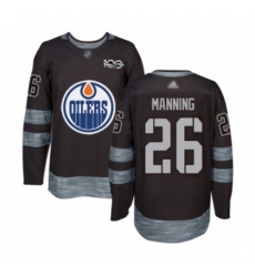 Men's Edmonton Oilers #26 Brandon Manning Authentic Black 1917-2017 100th Anniversary Hockey Jersey