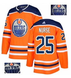 Men's Adidas Edmonton Oilers #25 Darnell Nurse Authentic Orange Fashion Gold NHL Jersey