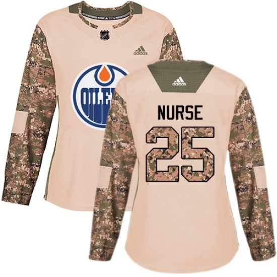 Women's Adidas Edmonton Oilers #25 Darnell Nurse Authentic Camo Veterans Day Practice NHL Jersey Women's Adidas Edmonton Oilers #25 Darnell Nurse Authentic Camo Veterans Day Practice NHL Jersey