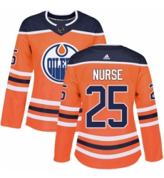Women's Adidas Edmonton Oilers #25 Darnell Nurse Authentic Orange Home NHL Jersey