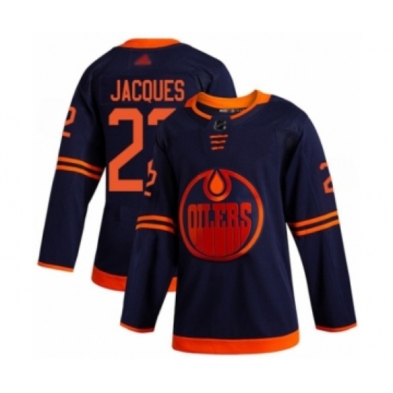 Men's Edmonton Oilers #22 Jean-Francois Jacques Authentic Navy Blue Alternate Hockey Jersey Men's Edmonton Oilers #22 Jean-Francois Jacques Authentic Navy Blue Alternate Hockey Jersey
