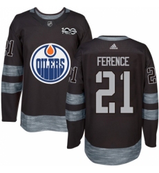 Men's Adidas Edmonton Oilers #21 Andrew Ference Authentic Black 1917-2017 100th Anniversary NHL Jersey