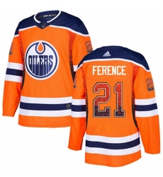 Men's Adidas Edmonton Oilers #21 Andrew Ference Authentic Orange Drift Fashion NHL Jersey