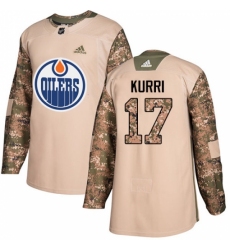Youth Adidas Edmonton Oilers #17 Jari Kurri Authentic Camo Veterans Day Practice NHL Jersey