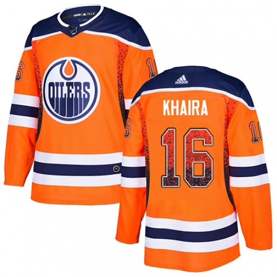 Men's Adidas Edmonton Oilers #16 Jujhar Khaira Authentic Orange Drift Fashion NHL Jersey Men's Adidas Edmonton Oilers #16 Jujhar Khaira Authentic Orange Drift Fashion NHL Jersey