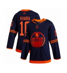 Men's Edmonton Oilers #16 Jujhar Khaira Authentic Navy Blue Alternate Hockey Jersey