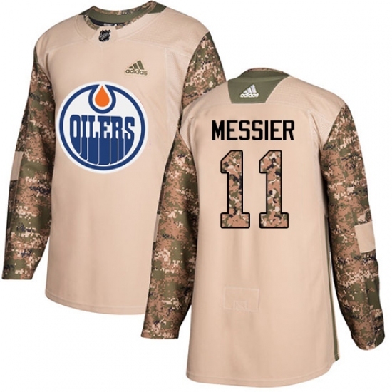 Men's Adidas Edmonton Oilers #11 Mark Messier Authentic Camo Veterans Day Practice NHL Jersey Men's Adidas Edmonton Oilers #11 Mark Messier Authentic Camo Veterans Day Practice NHL Jersey