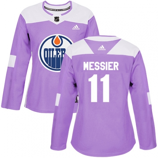 Women's Adidas Edmonton Oilers #11 Mark Messier Authentic Purple Fights Cancer Practice NHL Jersey Women's Adidas Edmonton Oilers #11 Mark Messier Authentic Purple Fights Cancer Practice NHL Jersey