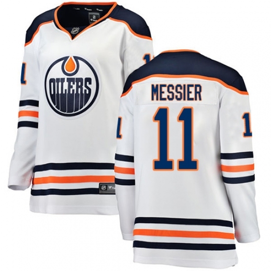 Women's Edmonton Oilers #11 Mark Messier Authentic White Away Fanatics Branded Breakaway NHL Jersey Women's Edmonton Oilers #11 Mark Messier Authentic White Away Fanatics Branded Breakaway NHL Jersey