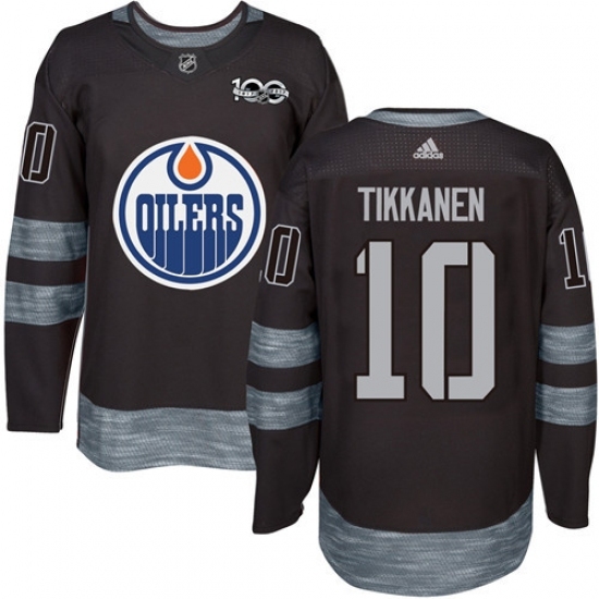 Men's Adidas Edmonton Oilers #10 Esa Tikkanen Authentic Black 1917-2017 100th Anniversary NHL Jersey Men's Adidas Edmonton Oilers #10 Esa Tikkanen Authentic Black 1917-2017 100th Anniversary NHL Jersey