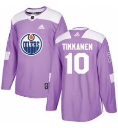 Youth Adidas Edmonton Oilers #10 Esa Tikkanen Authentic Purple Fights Cancer Practice NHL Jersey
