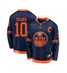 Youth Edmonton Oilers #10 Esa Tikkanen Authentic Navy Blue Alternate Fanatics Branded Breakaway Hockey Jersey