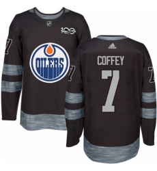 Men's Adidas Edmonton Oilers #7 Paul Coffey Authentic Black 1917-2017 100th Anniversary NHL Jersey