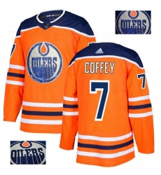 Men's Adidas Edmonton Oilers #7 Paul Coffey Authentic Orange Fashion Gold NHL Jersey