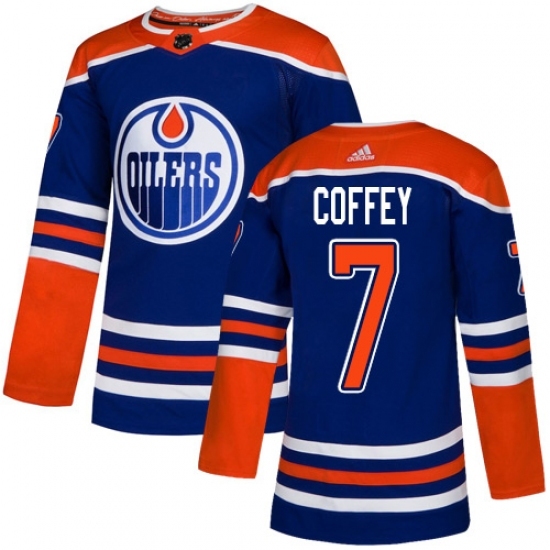 Men's Adidas Edmonton Oilers #7 Paul Coffey Premier Royal Blue Alternate NHL Jersey Men's Adidas Edmonton Oilers #7 Paul Coffey Premier Royal Blue Alternate NHL Jersey