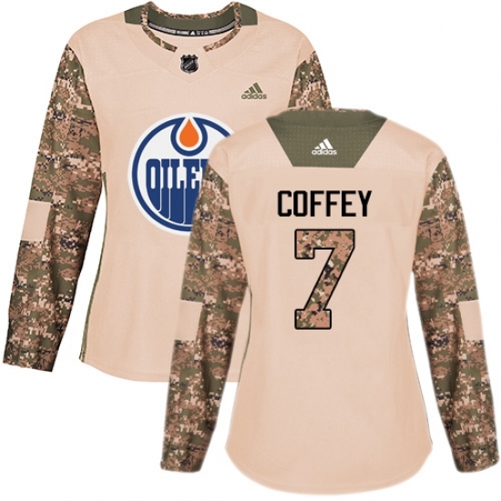 Women's Adidas Edmonton Oilers #7 Paul Coffey Authentic Camo Veterans Day Practice NHL Jersey Women's Adidas Edmonton Oilers #7 Paul Coffey Authentic Camo Veterans Day Practice NHL Jersey