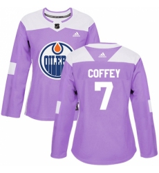 Women's Adidas Edmonton Oilers #7 Paul Coffey Authentic Purple Fights Cancer Practice NHL Jersey Women's Adidas Edmonton Oilers #7 Paul Coffey Authentic Purple Fights Cancer Practice NHL Jersey