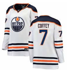 Women's Edmonton Oilers #7 Paul Coffey Authentic White Away Fanatics Branded Breakaway NHL Jersey