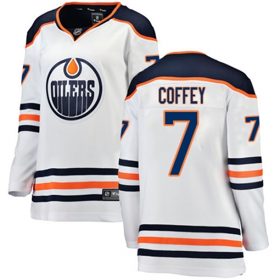 Women's Edmonton Oilers #7 Paul Coffey Authentic White Away Fanatics Branded Breakaway NHL Jersey Women's Edmonton Oilers #7 Paul Coffey Authentic White Away Fanatics Branded Breakaway NHL Jersey