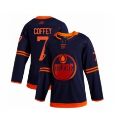 Youth Edmonton Oilers #7 Paul Coffey Authentic Navy Blue Alternate Hockey Jersey