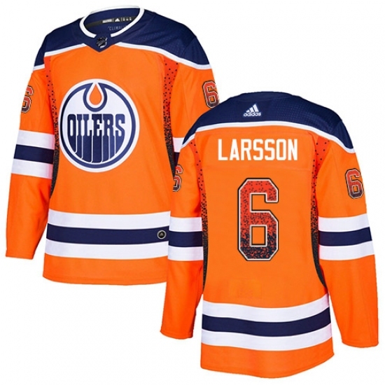 Men's Adidas Edmonton Oilers #6 Adam Larsson Authentic Orange Drift Fashion NHL Jersey Men's Adidas Edmonton Oilers #6 Adam Larsson Authentic Orange Drift Fashion NHL Jersey