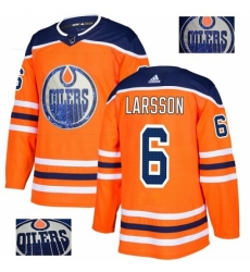Men's Adidas Edmonton Oilers #6 Adam Larsson Authentic Orange Fashion Gold NHL Jersey Men's Adidas Edmonton Oilers #6 Adam Larsson Authentic Orange Fashion Gold NHL Jersey
