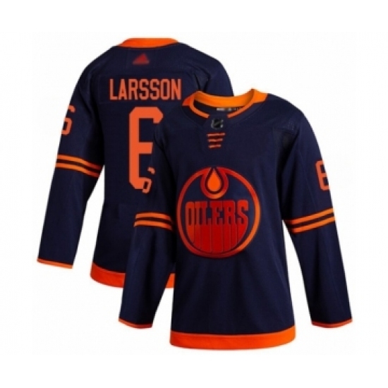 Men's Edmonton Oilers #6 Adam Larsson Authentic Navy Blue Alternate Hockey Jersey Men's Edmonton Oilers #6 Adam Larsson Authentic Navy Blue Alternate Hockey Jersey