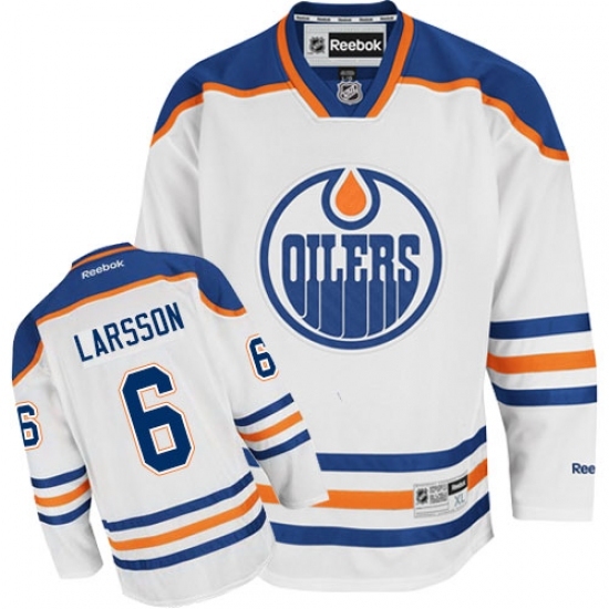 Men's Reebok Edmonton Oilers #6 Adam Larsson Authentic White Away NHL Jersey Men's Reebok Edmonton Oilers #6 Adam Larsson Authentic White Away NHL Jersey