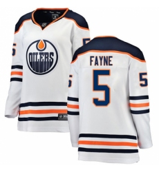 Women's Edmonton Oilers #5 Mark Fayne Authentic White Away Fanatics Branded Breakaway NHL Jersey Women's Edmonton Oilers #5 Mark Fayne Authentic White Away Fanatics Branded Breakaway NHL Jersey