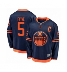 Youth Edmonton Oilers #5 Mark Fayne Authentic Navy Blue Alternate Fanatics Branded Breakaway Hockey Jersey