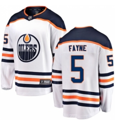 Youth Edmonton Oilers #5 Mark Fayne Fanatics Branded White Away Breakaway NHL Jersey