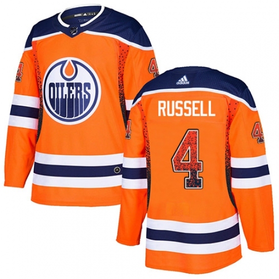 Men's Adidas Edmonton Oilers #4 Kris Russell Authentic Orange Drift Fashion NHL Jersey Men's Adidas Edmonton Oilers #4 Kris Russell Authentic Orange Drift Fashion NHL Jersey
