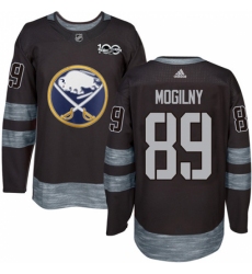 Men's Adidas Buffalo Sabres #89 Alexander Mogilny Authentic Black 1917-2017 100th Anniversary NHL Jersey