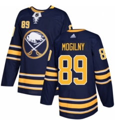 Men's Adidas Buffalo Sabres #89 Alexander Mogilny Authentic Navy Blue Home NHL Jersey