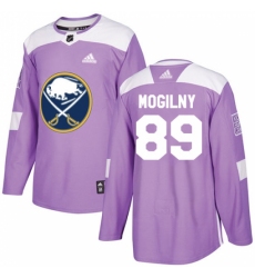 Men's Adidas Buffalo Sabres #89 Alexander Mogilny Authentic Purple Fights Cancer Practice NHL Jersey