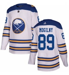 Men's Adidas Buffalo Sabres #89 Alexander Mogilny Authentic White 2018 Winter Classic NHL Jersey