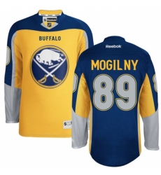 Men's Reebok Buffalo Sabres #89 Alexander Mogilny Authentic Gold New Third NHL Jersey