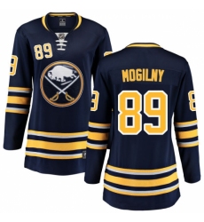 Women's Buffalo Sabres #89 Alexander Mogilny Fanatics Branded Navy Blue Home Breakaway NHL Jersey