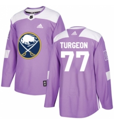 Men's Adidas Buffalo Sabres #77 Pierre Turgeon Authentic Purple Fights Cancer Practice NHL Jersey