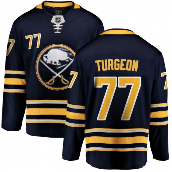 Men's Buffalo Sabres #77 Pierre Turgeon Fanatics Branded Navy Blue Home Breakaway NHL Jersey Men's Buffalo Sabres #77 Pierre Turgeon Fanatics Branded Navy Blue Home Breakaway NHL Jersey