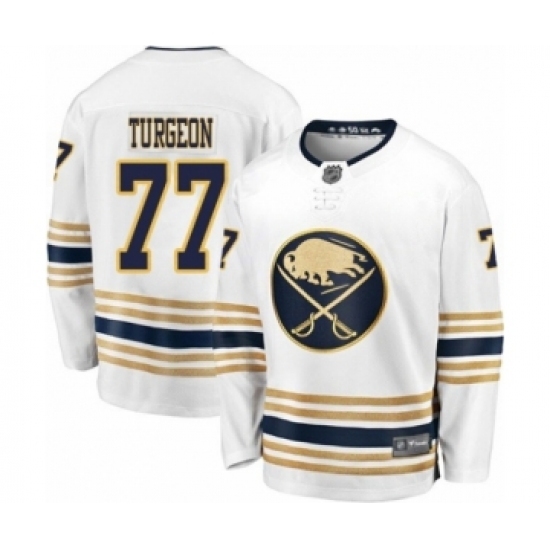 Men's Buffalo Sabres #77 Pierre Turgeon Fanatics Branded White 50th Season Breakaway Hockey Jersey Men's Buffalo Sabres #77 Pierre Turgeon Fanatics Branded White 50th Season Breakaway Hockey Jersey