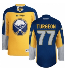 Men's Reebok Buffalo Sabres #77 Pierre Turgeon Authentic Gold New Third NHL Jersey