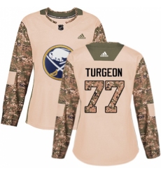 Women's Adidas Buffalo Sabres #77 Pierre Turgeon Authentic Camo Veterans Day Practice NHL Jersey